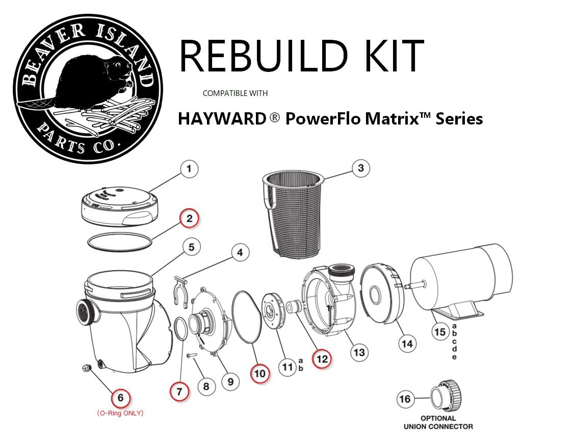 Replacement for Hayward PowerFlo Matrix Pump O-Ring Seal Gasket Repair Rebuild Kit SPXHKIT12MTX
