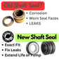 Worn versus new pump shaft seal - corrosion and leaks fixed by this 3/4 in replacement