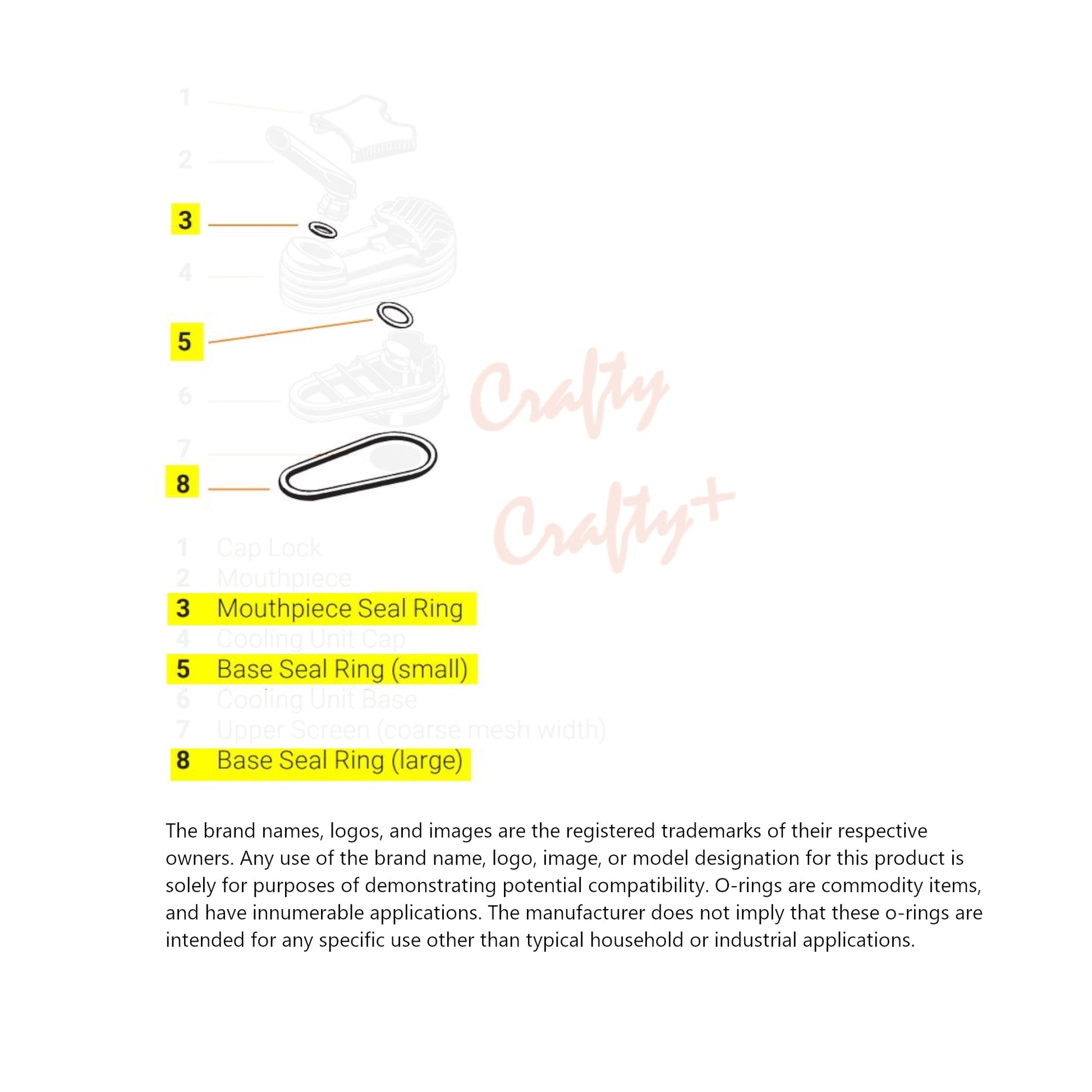 Replacement Crafty & Crafty+ O-Ring Set for Storz & Bickel Vaporizer - view 2