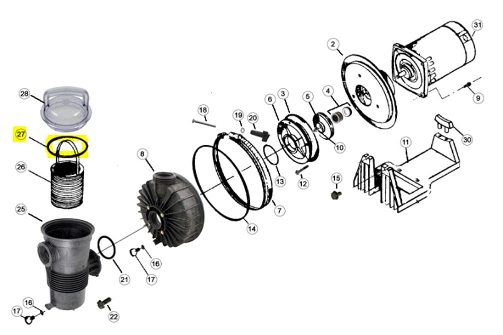 Replacement for PENTAIR U9-375 Trap O-Ring for Dura-Glas/Dyna-Wave/Maxi-Glas/Max-E-Pro