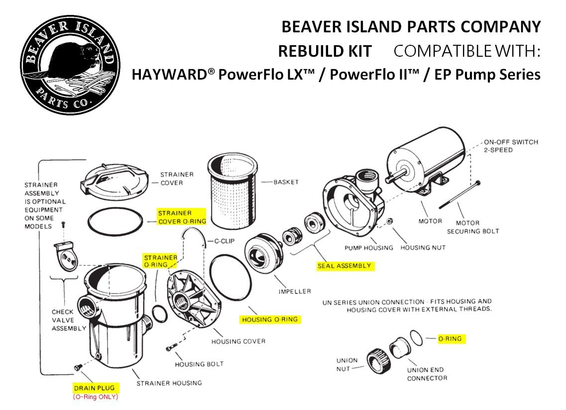 Replacement for Hayward Power-Flo LX, SP1580 Series Pump O-Ring Seal Gasket Repair Rebuild Kit