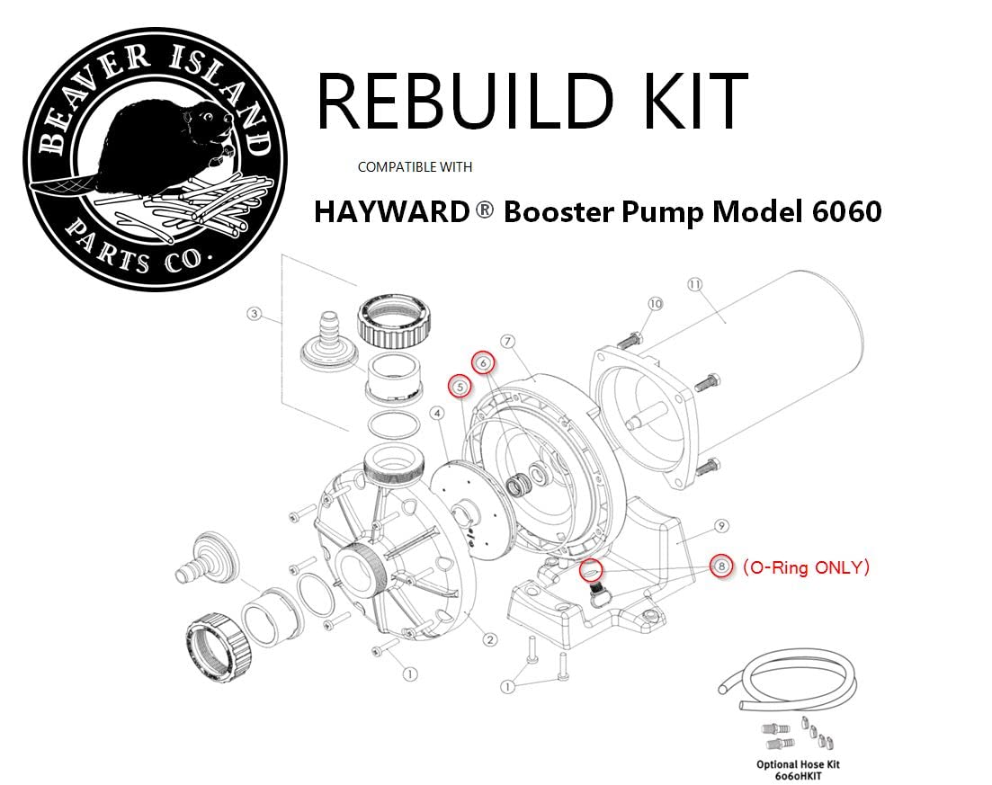 Replacement for Hayward Booster 6060 Pump O-Ring Seal Gasket Repair Rebuild Kit