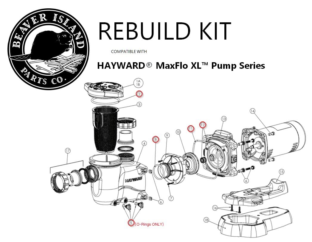 Replacement for Hayward MaxFlo XL & VS Pump O-Ring Seal Gasket Repair Rebuild Kit