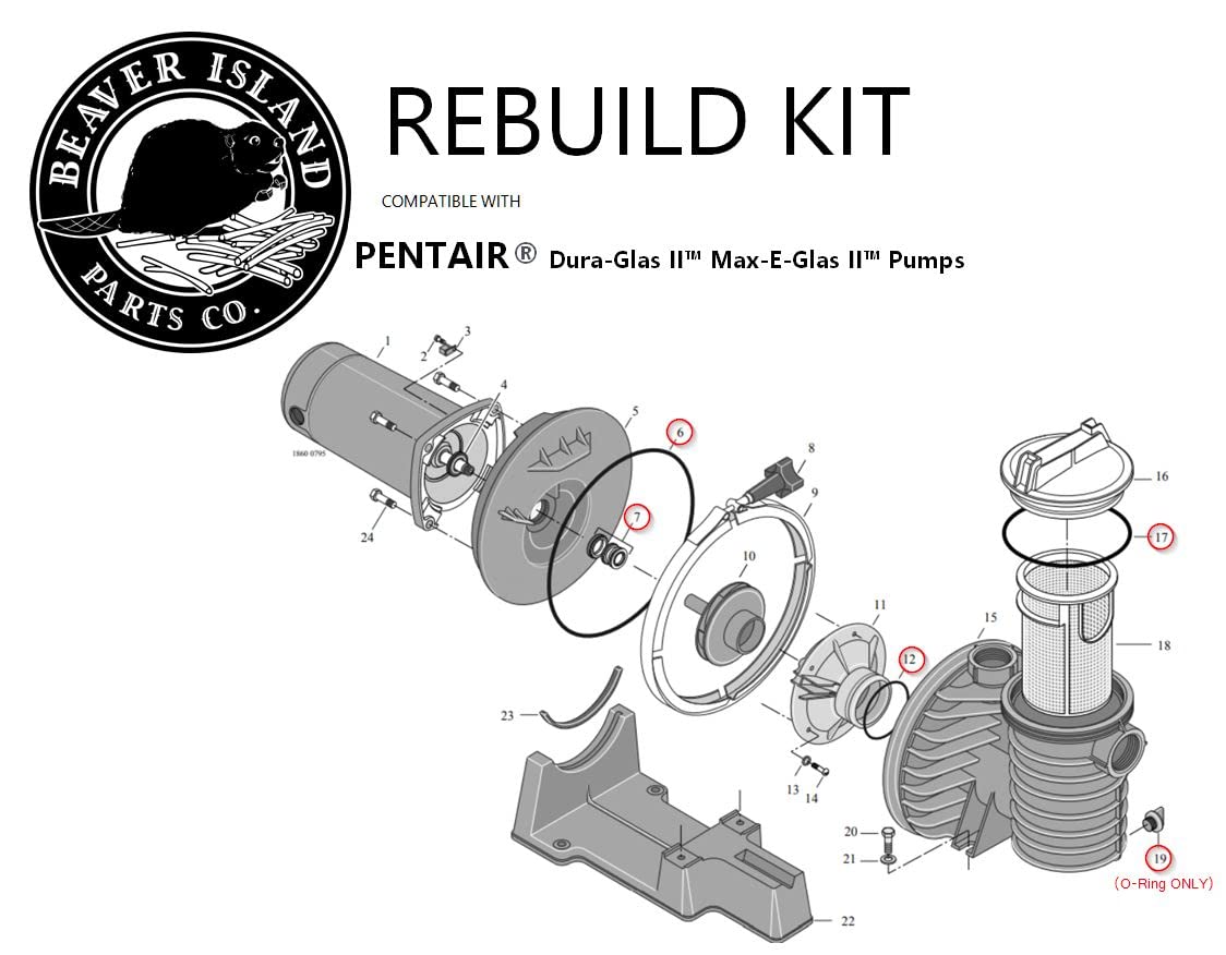 Replacement for Pentair & Sta-Rite Dura-Glas II/Maxi-Glas II P4E & P4EA Series Pump O-Ring Seal Gasket Repair Rebuild Kit