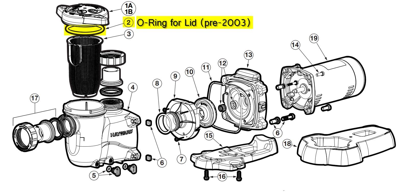 Replacement for Hayward CX400G EasyClear Filter Head O-Ring (Prior to 2003)