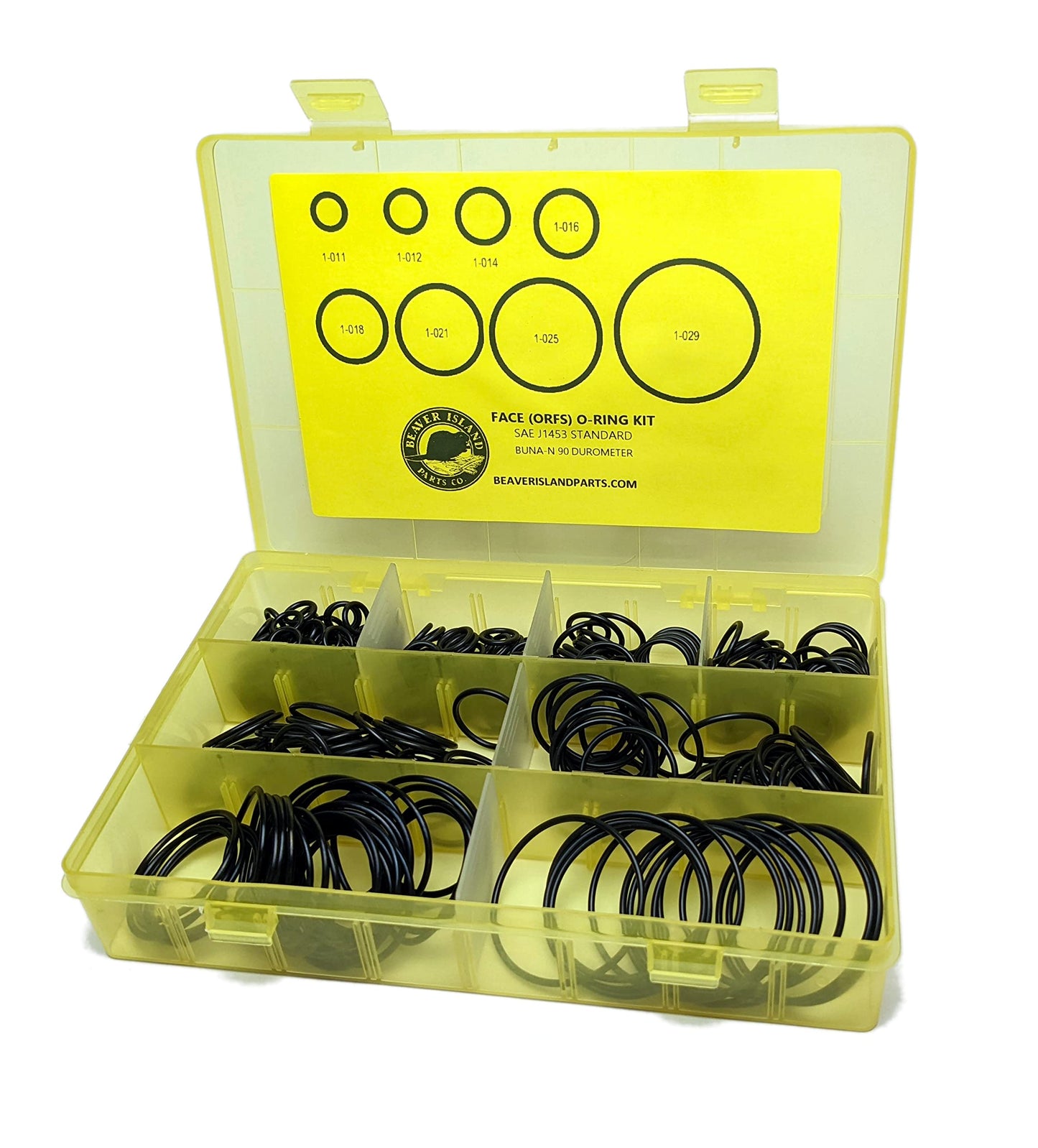 Hydraulic O-Ring Kit FACE ORFS Fittings 155 Pieces (8 Common Sizes) SAE Buna-N 90 Durometer